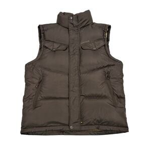 Lafuma Down Puffer Oz Vest Jacket Mens Size M Brown Full Zip & Snap